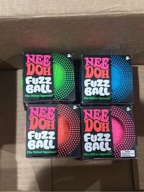 Nee Doh Fuzz Ball Kids Toy - Bright Multi-Color Pack